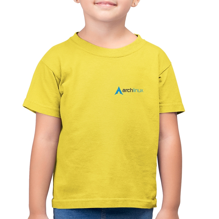 Camiseta Algodão Infantil Arch Linux - Amarelo Canário