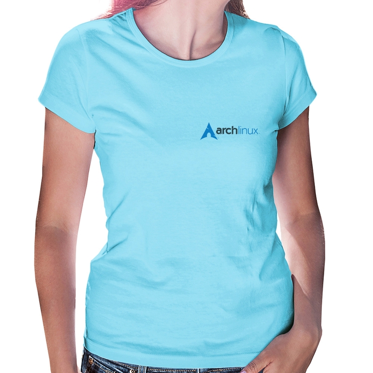 Baby Look Arch Linux - Azul Bebê