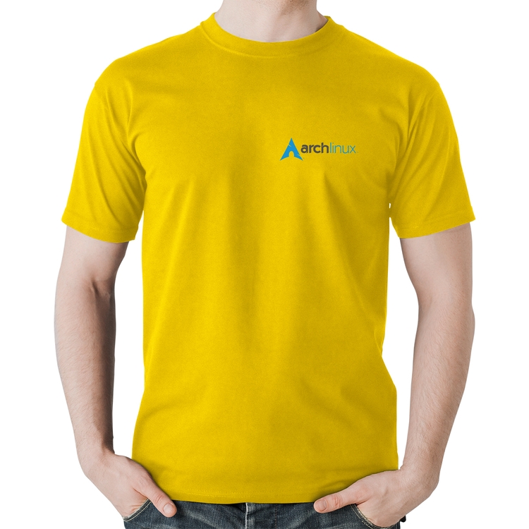 Camiseta Algodão Arch Linux - Amarela
