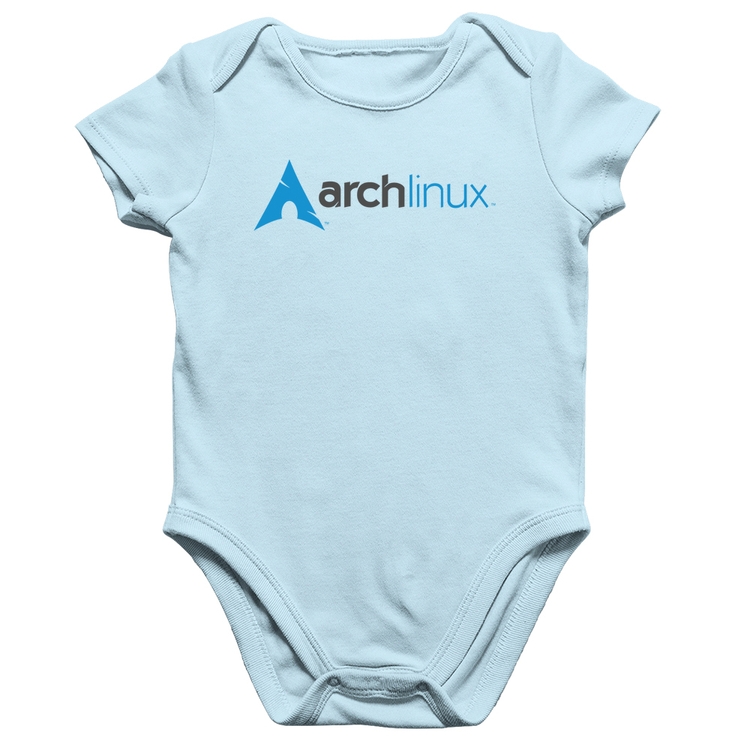 Body Bebê Algodão Arch Linux Logo - Azul Bebê