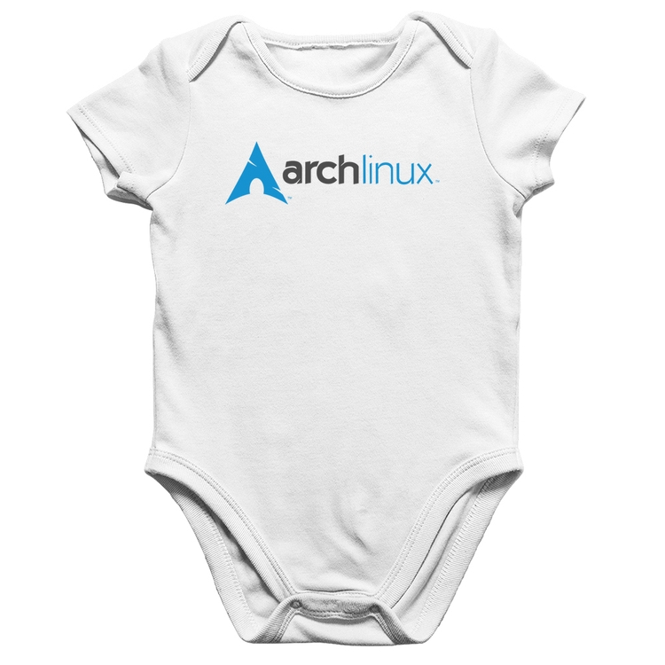 Body Bebê Algodão Arch Linux Logo - Branco