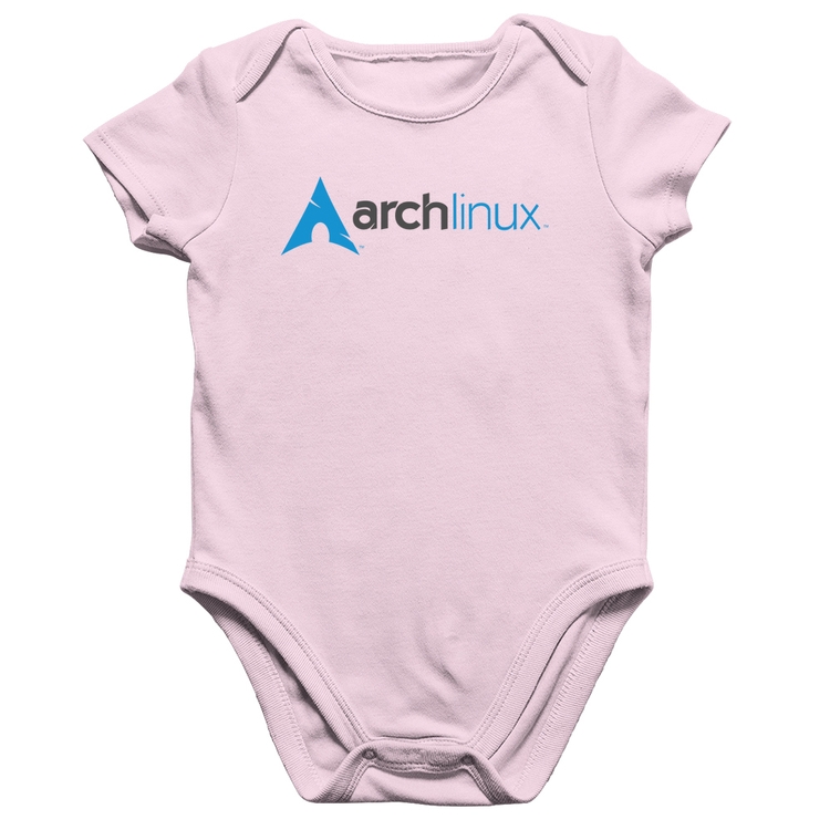 Body Bebê Algodão Arch Linux Logo - Rosa Bebê
