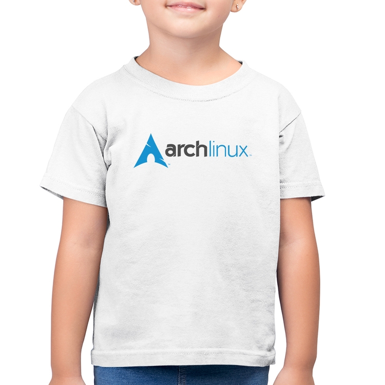Camiseta Algodão Infantil Arch Linux Logo - Branca