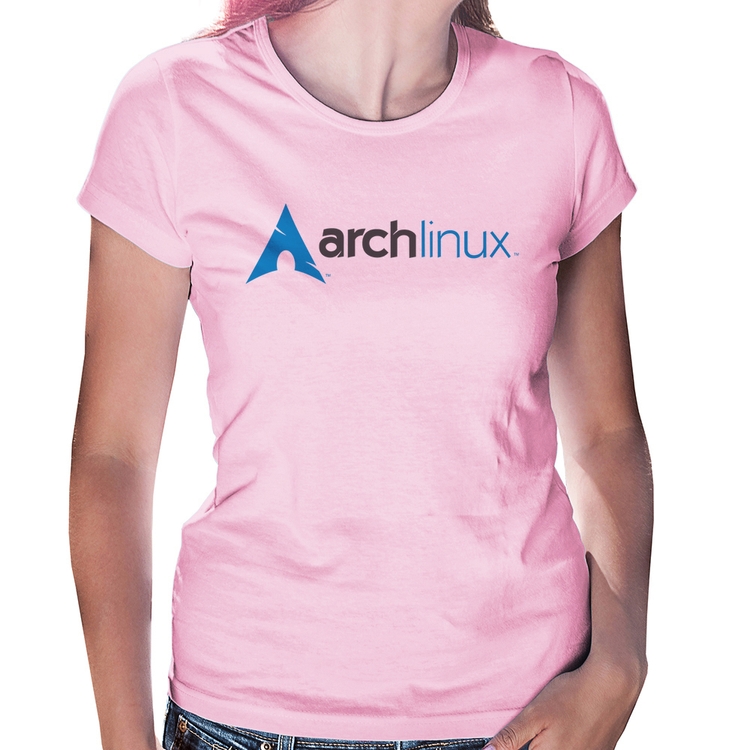 Baby Look Arch Linux Logo - Rosa Bebê