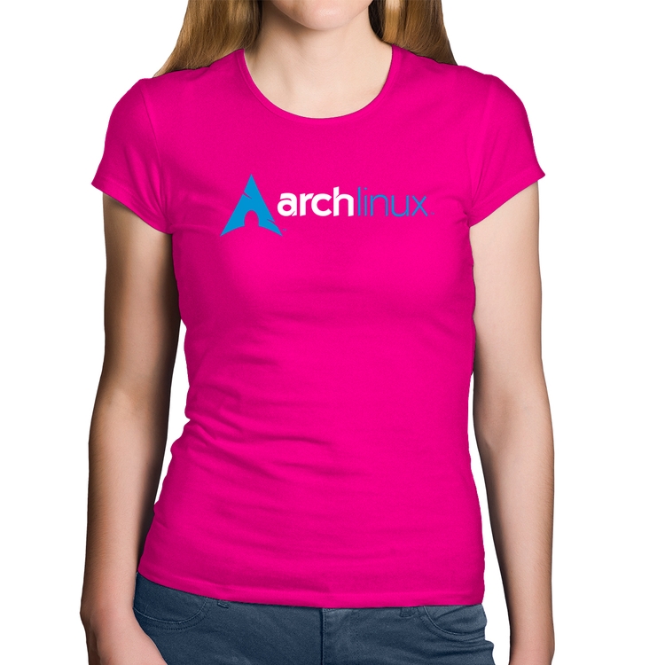 Baby Look Algodão Arch Linux Logo - Rosa