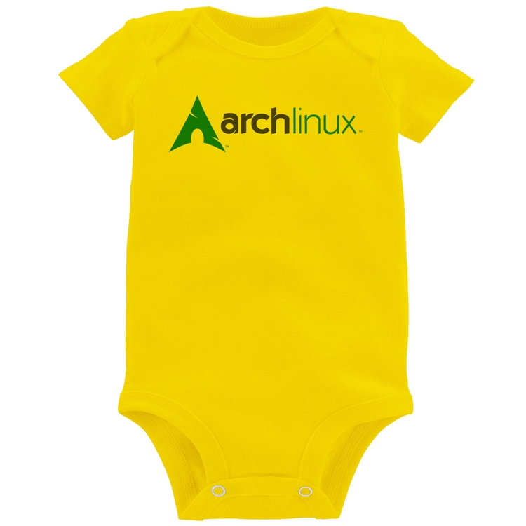 Body Bebê Arch Linux Logo - Amarelo