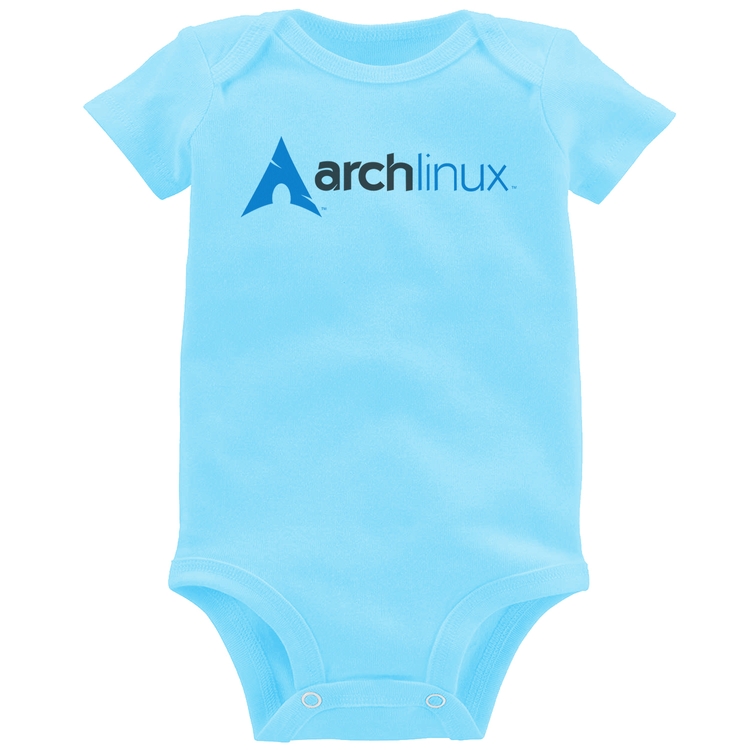 Body Bebê Arch Linux Logo - Azul Bebê