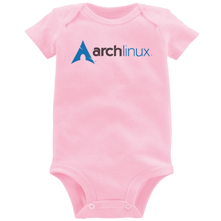 Body Bebê Arch Linux Logo - Rosa Bebê