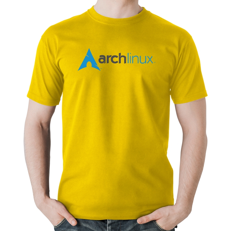 Camiseta Algodão Arch Linux Logo - Amarela