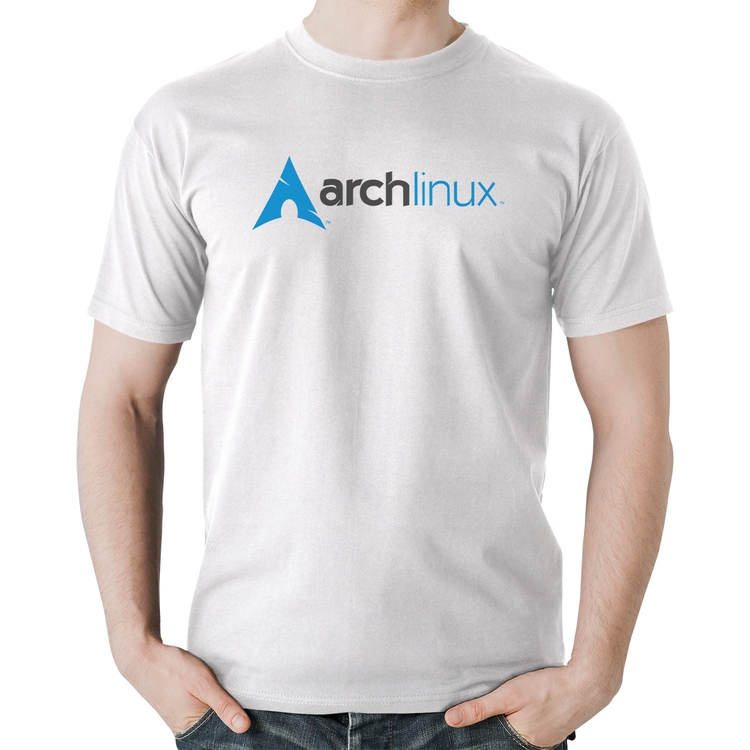 Camiseta Algodão Arch Linux Logo - Branca