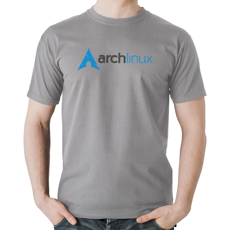 Camiseta Algodão Arch Linux Logo - Cinza