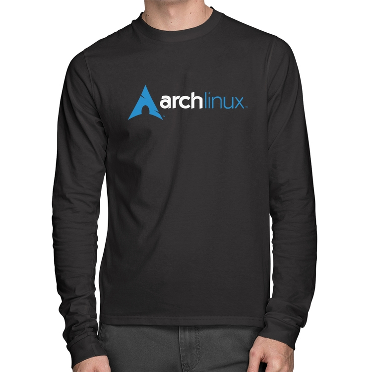 Camiseta Algodão Arch Linux Logo Manga Longa