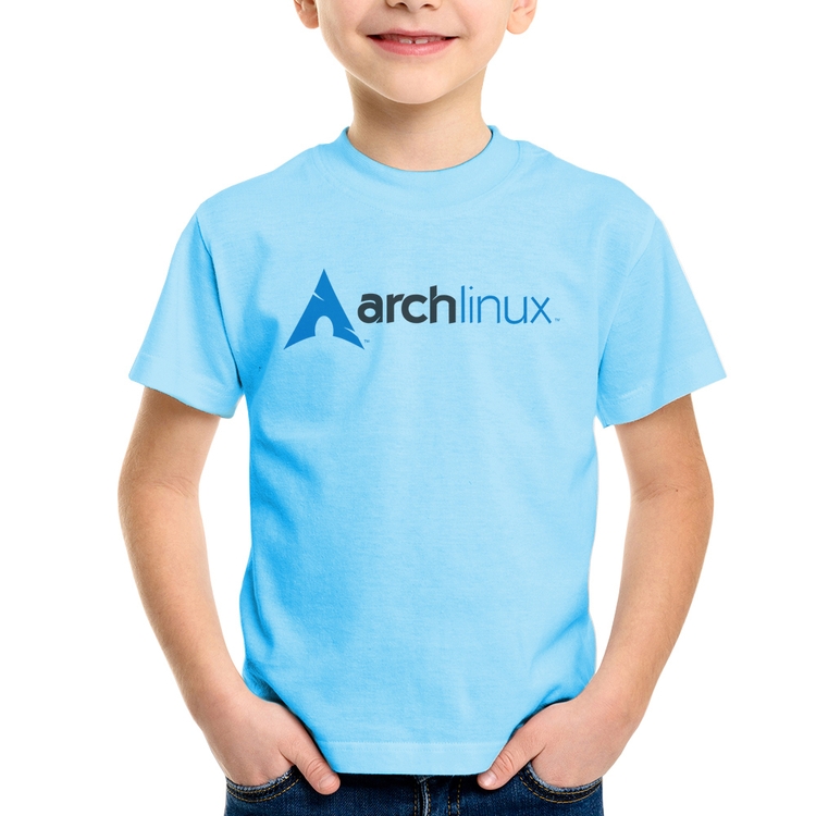 Camiseta Infantil Arch Linux Logo - Azul Bebê