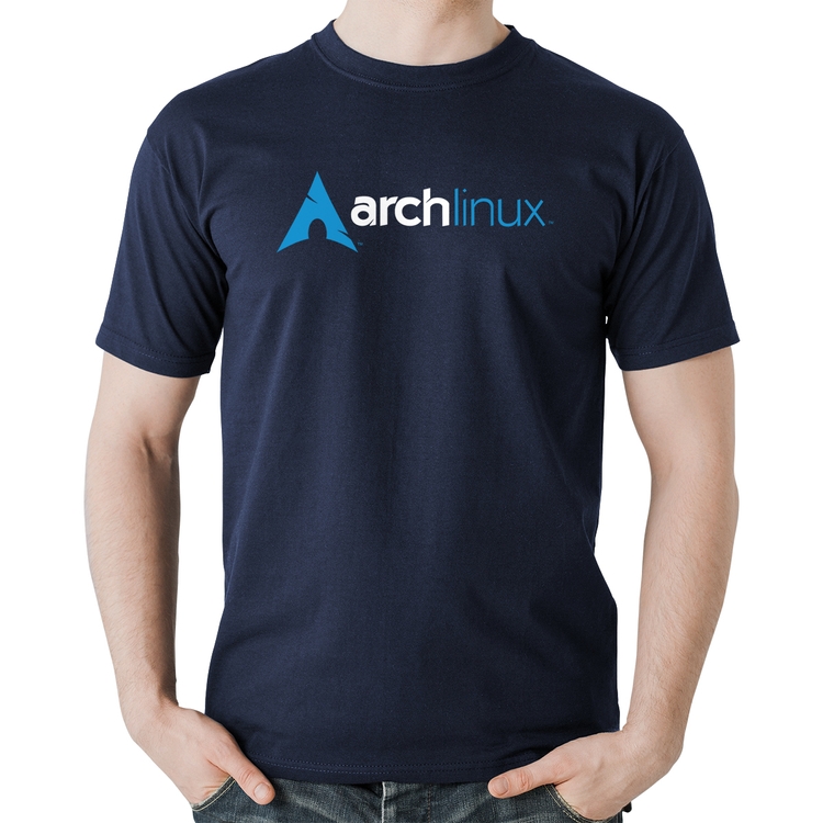 Camiseta Algodão Arch Linux Logo - Marinho