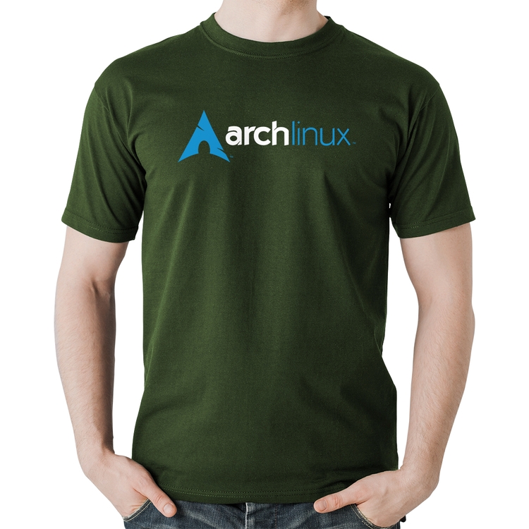 Camiseta Algodão Arch Linux Logo - Musgo