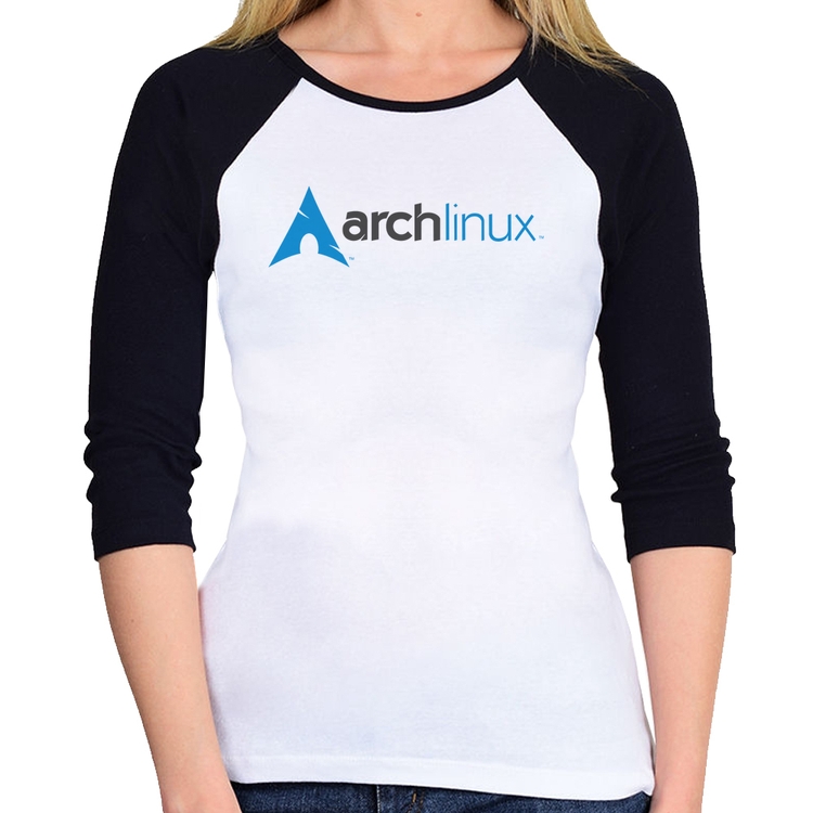 Baby Look Raglan Arch Linux Logo Manga 3/4