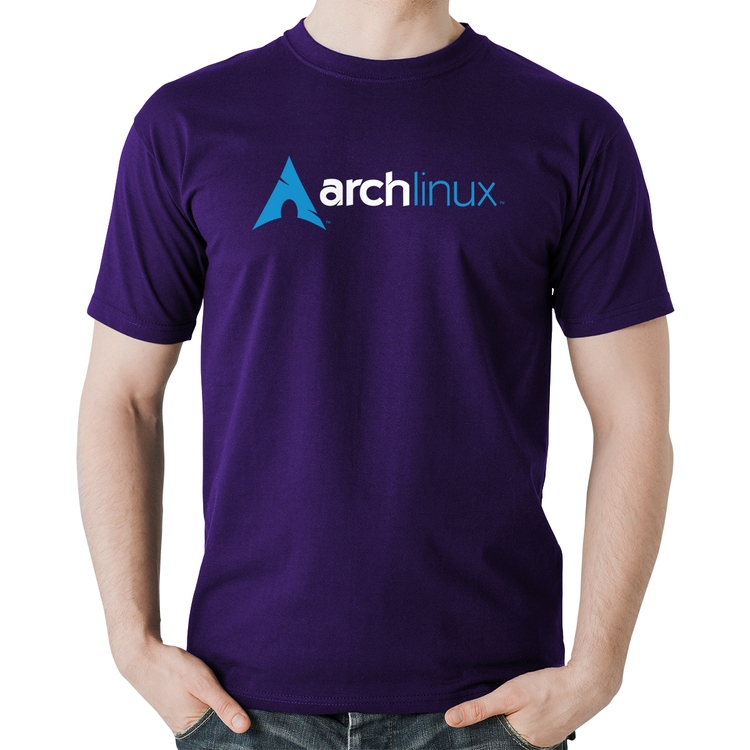Camiseta Algodão Arch Linux Logo - Roxa