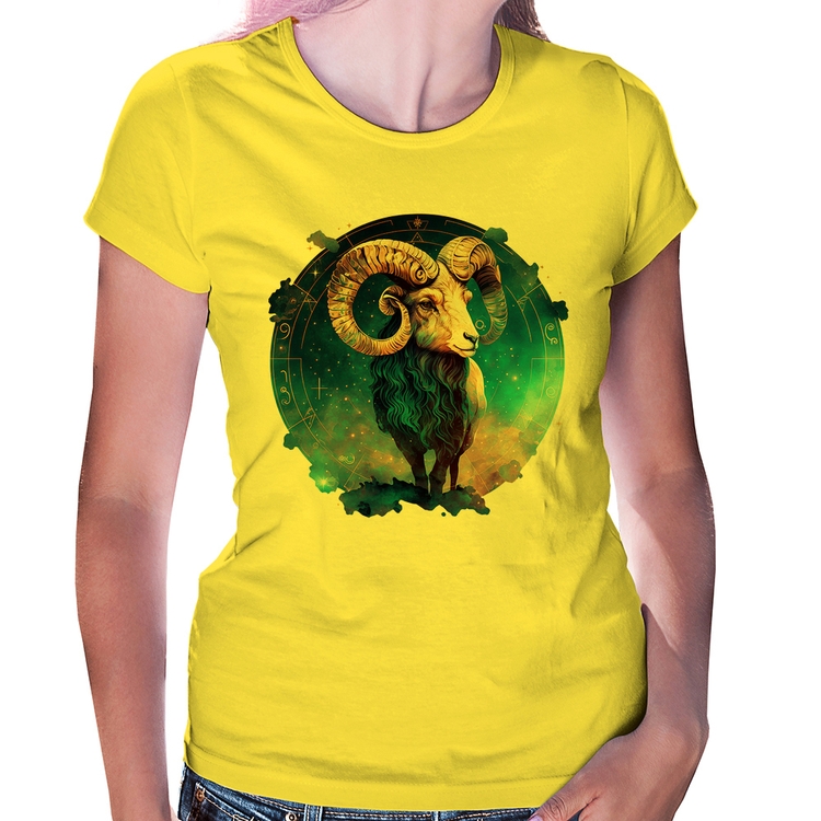 Baby Look Áries Sígno - Amarela