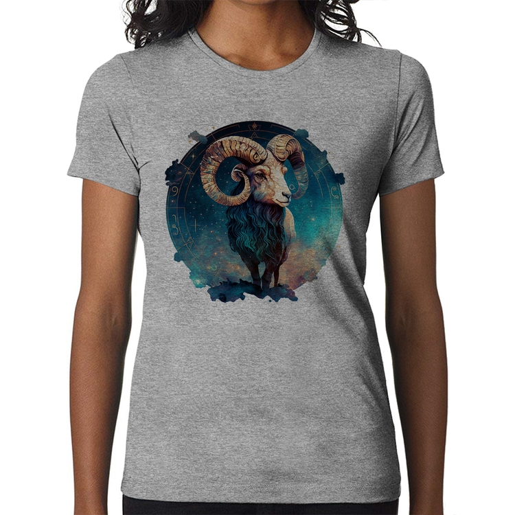 Baby Look Áries Sígno - Cinza