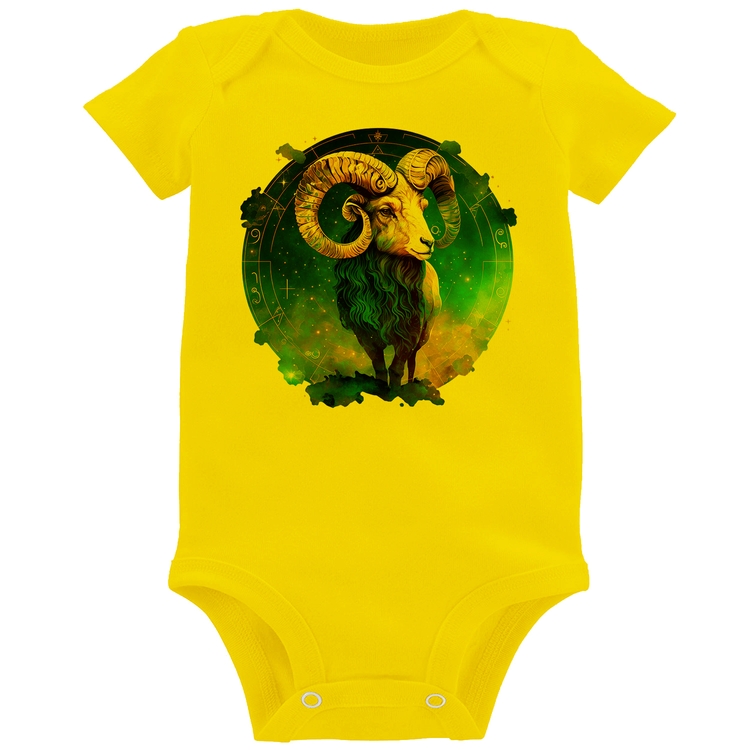 Body Bebê Áries Sígno - Amarelo