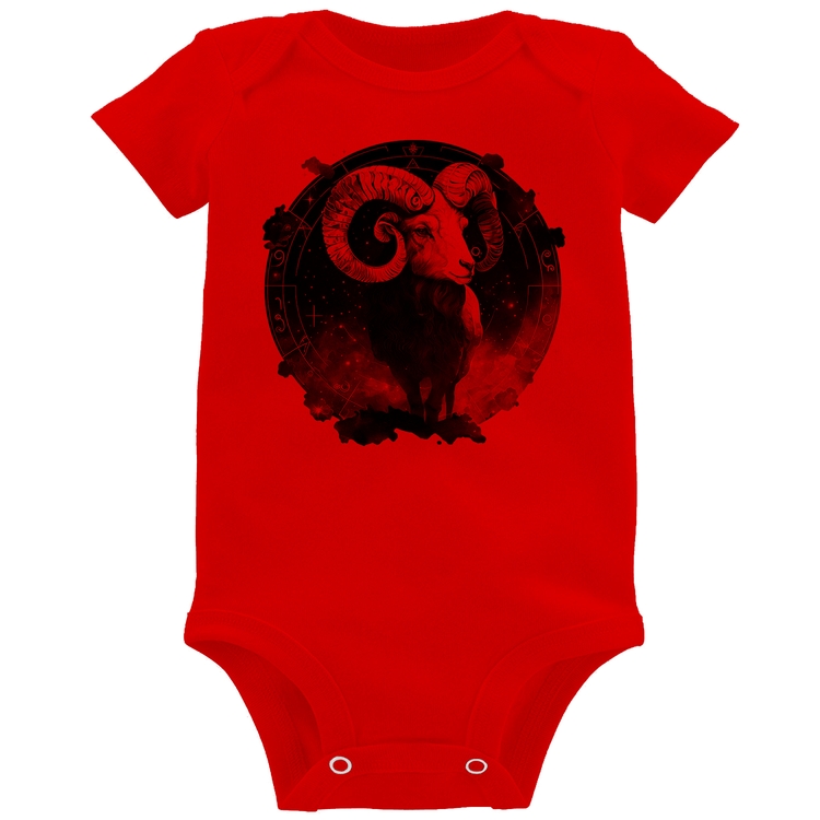 Body Bebê Áries Sígno - Vermelho