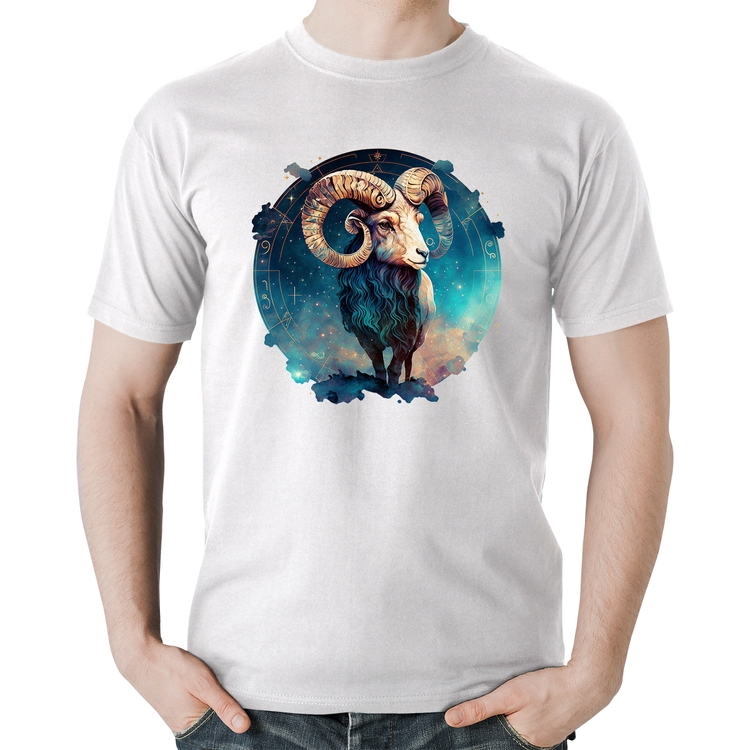 Camiseta Algodão Áries Sígno - Branca