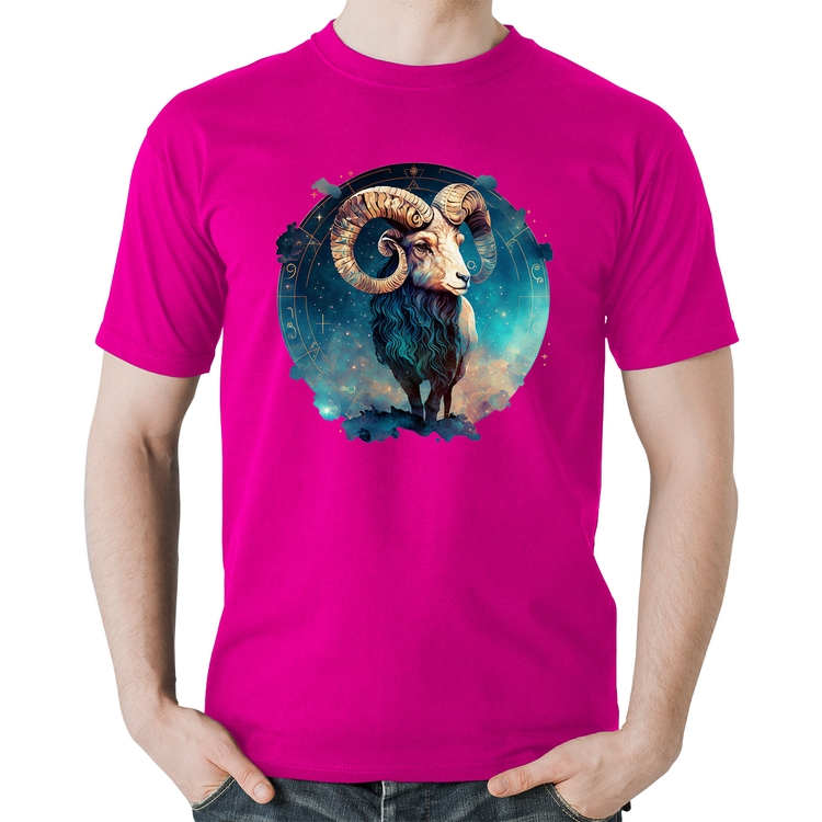Camiseta Algodão Áries Sígno - Rosa