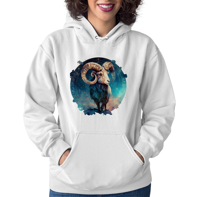 Moletom Feminino Áries Sígno - Branco