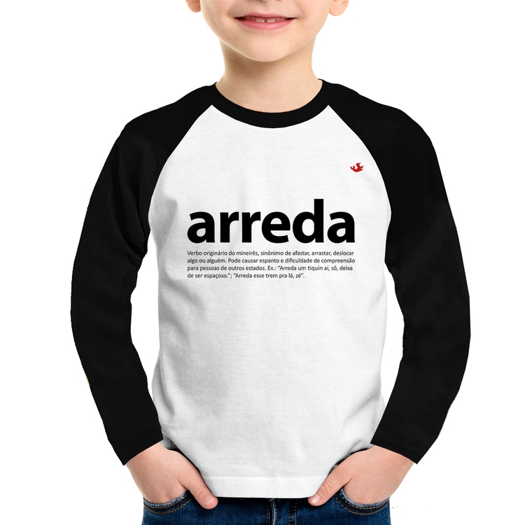 Camiseta Raglan Infantil arreda Manga Longa