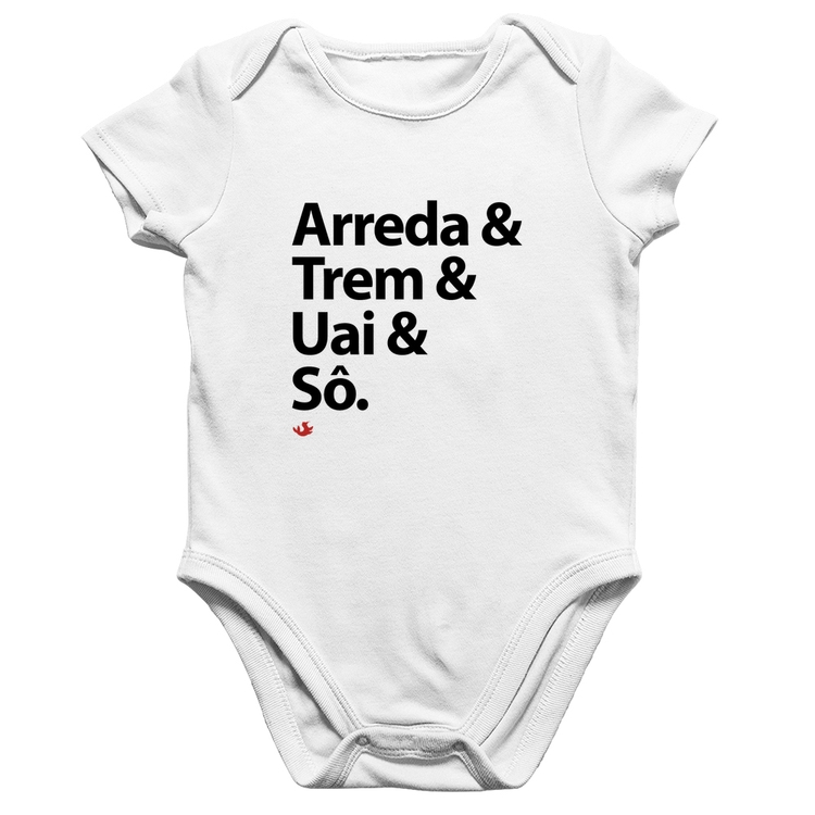 Body Bebê Algodão Arreda & Trem & Uai & Sô - Branco