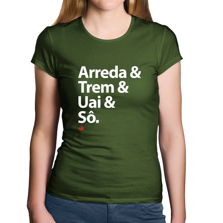 Baby Look Algodão Arreda & Trem & Uai & Sô - Musgo