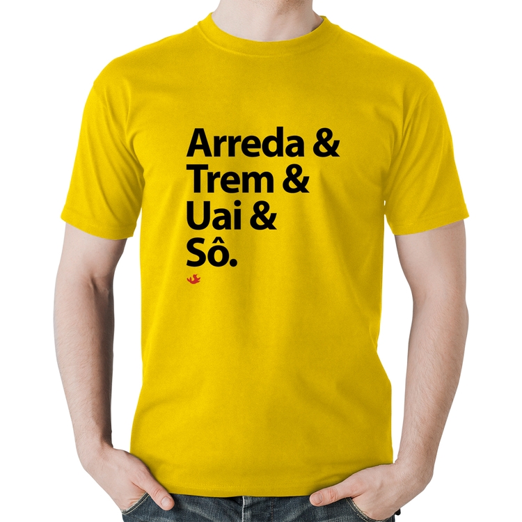 Camiseta Algodão Arreda & Trem & Uai & Sô - Amarela