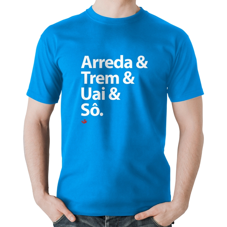 Camiseta Algodão Arreda & Trem & Uai & Sô - Azul