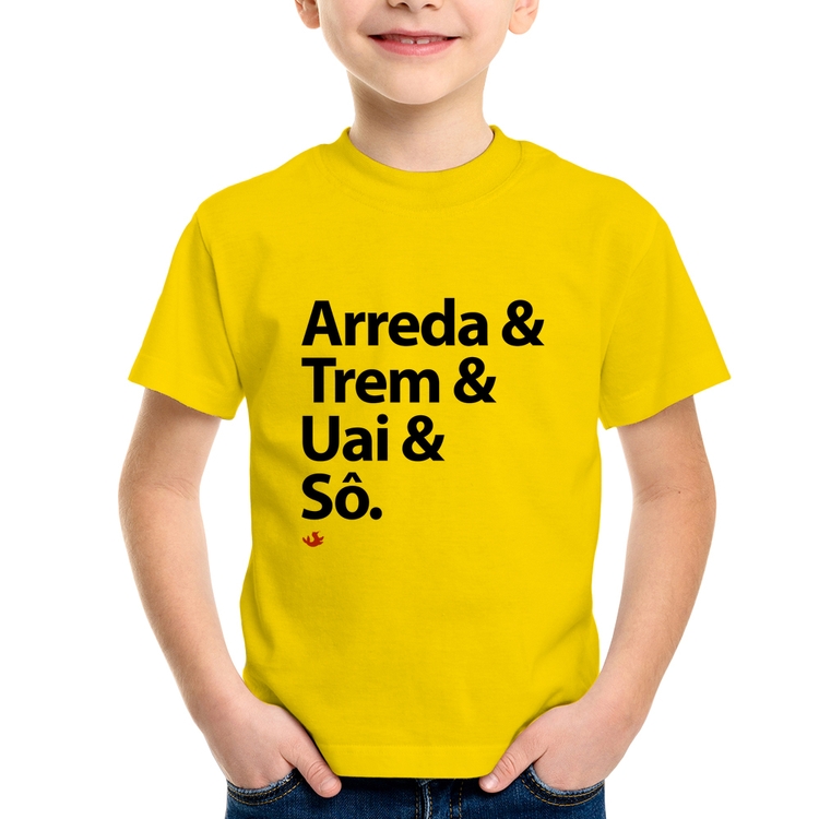 Camiseta Infantil Arreda & Trem & Uai & Sô - Amarela