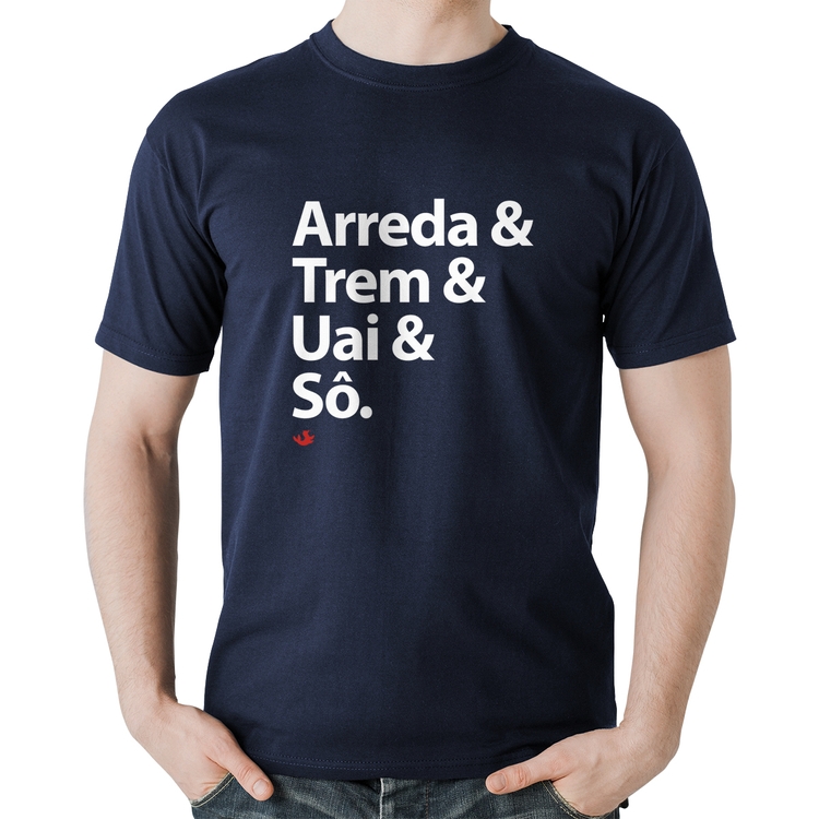 Camiseta Algodão Arreda & Trem & Uai & Sô - Marinho