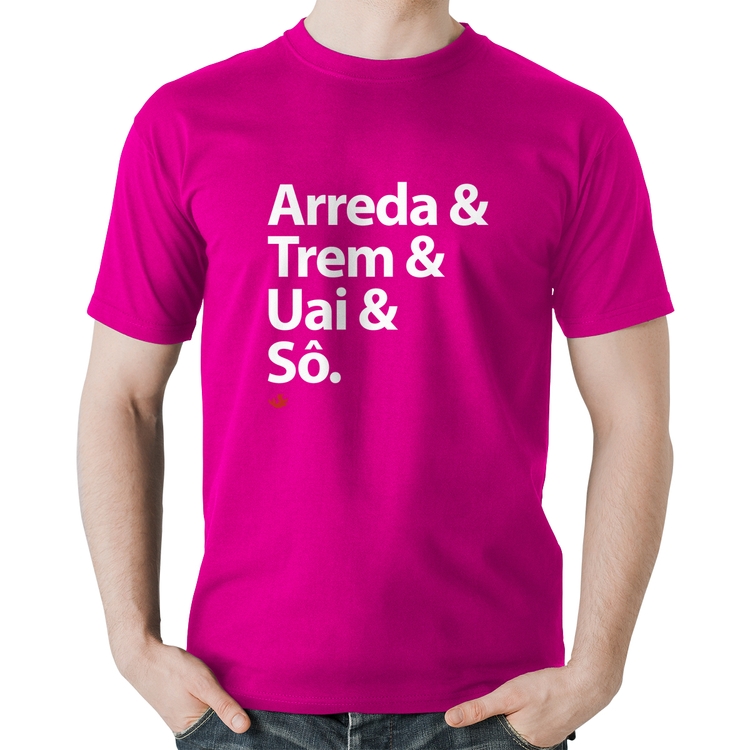 Camiseta Algodão Arreda & Trem & Uai & Sô - Rosa