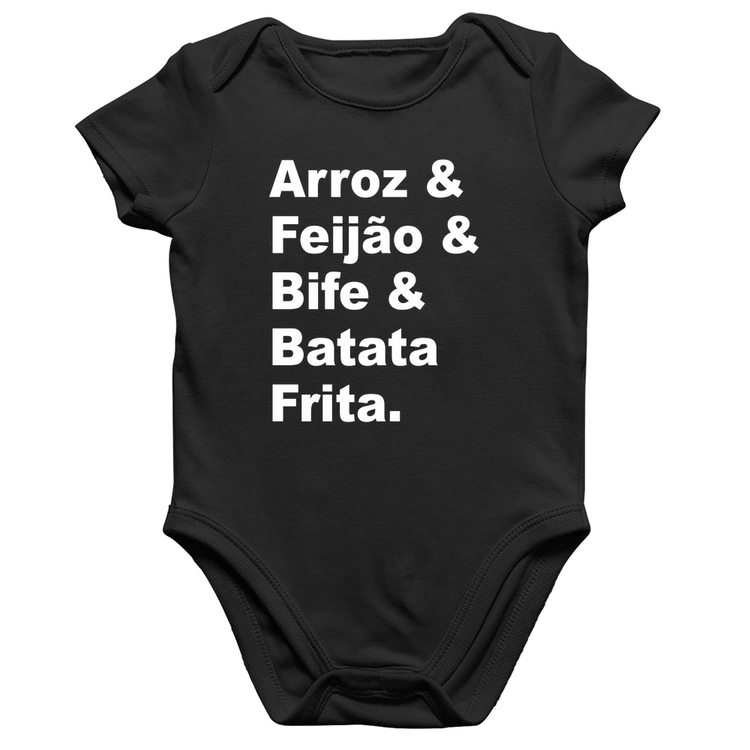 Body Bebê Algodão Arroz & Feijão & Bife & Batata Frita