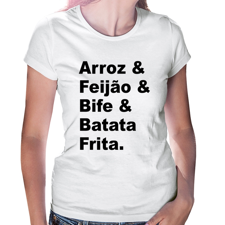 Baby Look Arroz & Feijão & Bife & Batata Frita