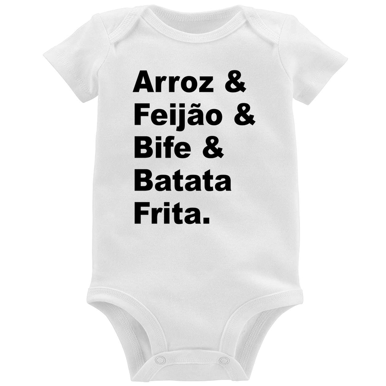 Body Bebê Arroz & Feijão & Bife & Batata Frita