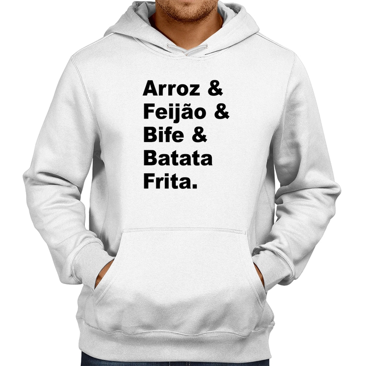 Moletom Arroz & Feijão & Bife & Batata Frita - Branco