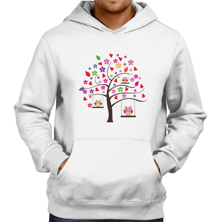 Moletom Árvore Corujas - Branco