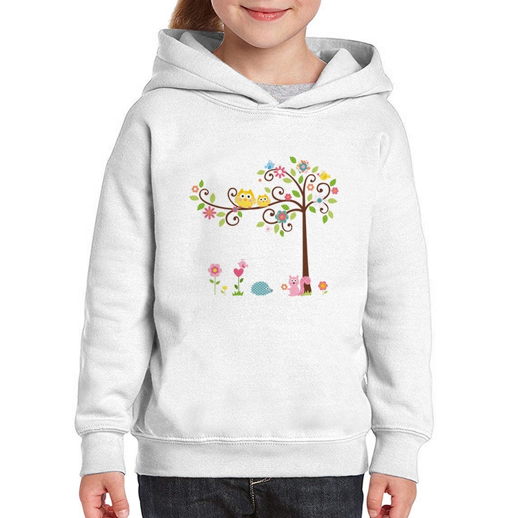 Moletom Infantil Árvore Flores E Animais
