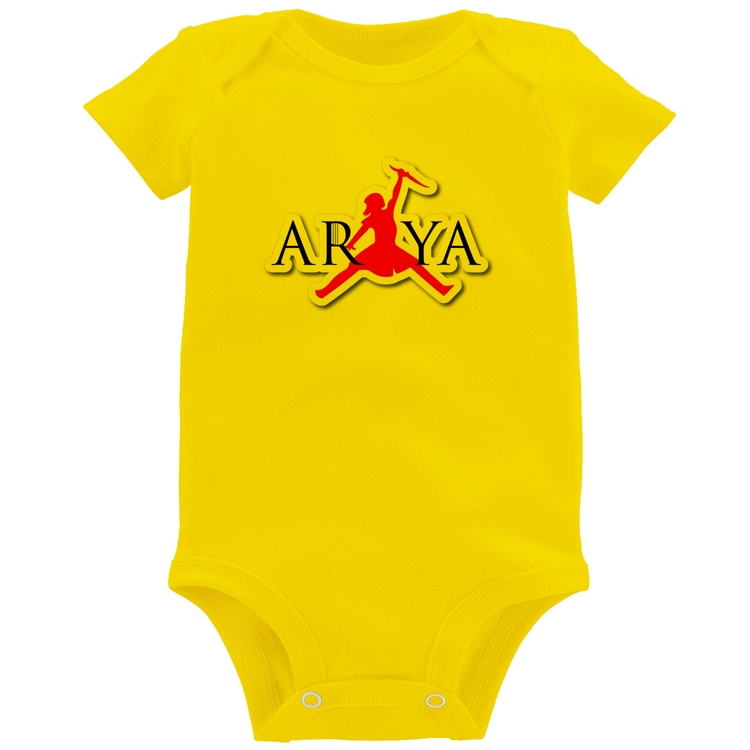 Body Bebê Arya Stark Killing the Night King - Amarelo