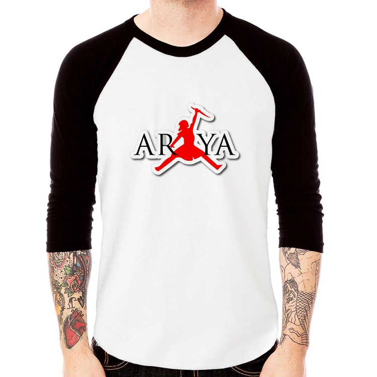 Camiseta Raglan Arya Stark Killing the Night King Manga 3/4