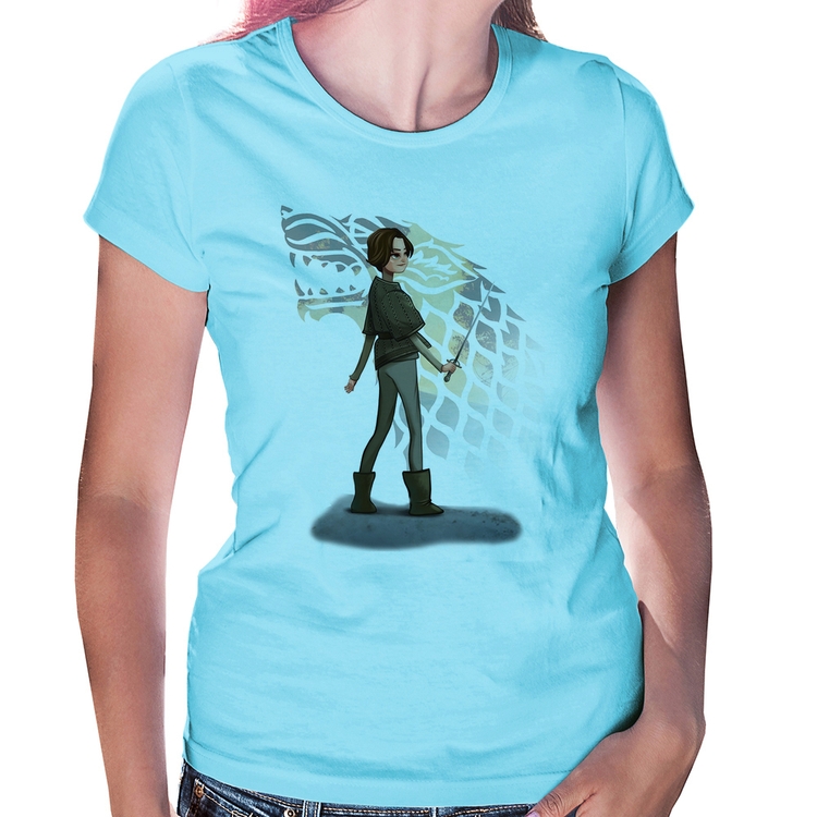 Baby Look Arya Stark Art - Azul Bebê
