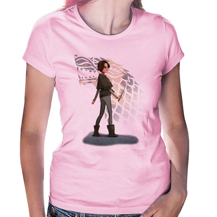 Baby Look Arya Stark Art - Rosa Bebê