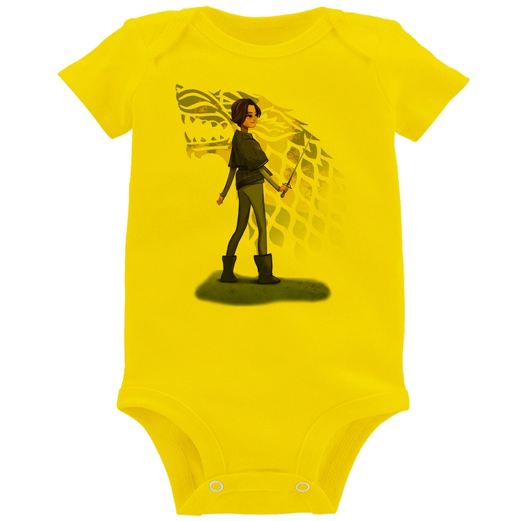 Body Bebê Arya Stark Art - Amarelo