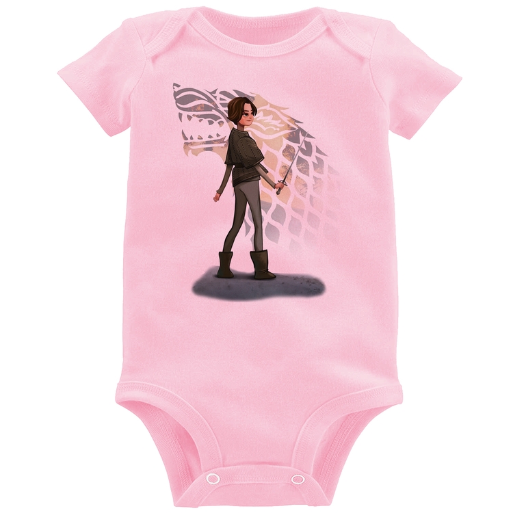Body Bebê Arya Stark Art - Rosa Bebê