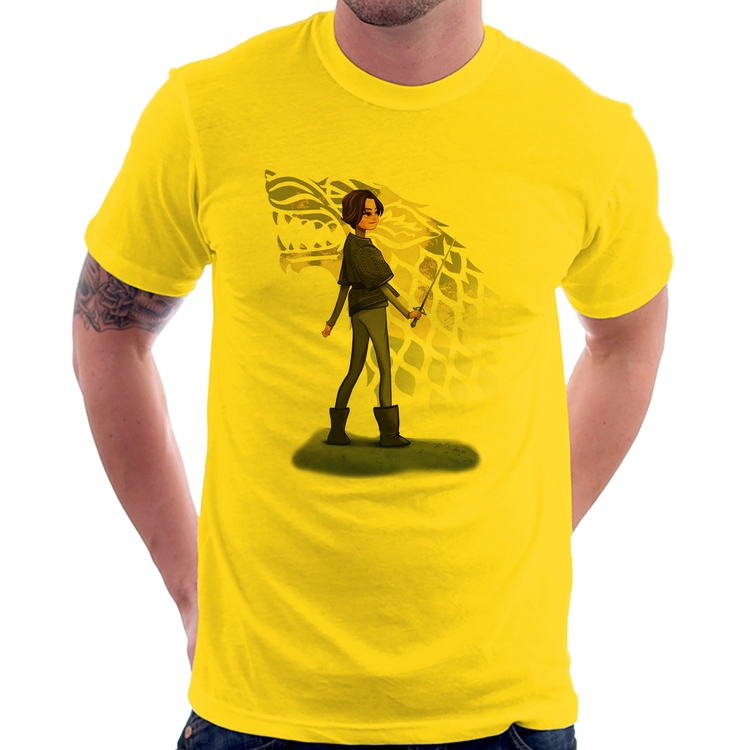 Camiseta Arya Stark Art - Amarela
