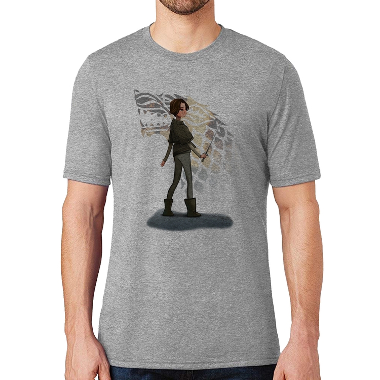 Camiseta Arya Stark Art - Cinza